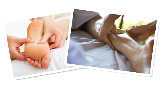 Leg and foot massage at Happy Health Clinics